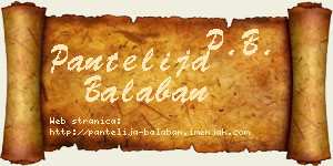 Pantelija Balaban vizit kartica